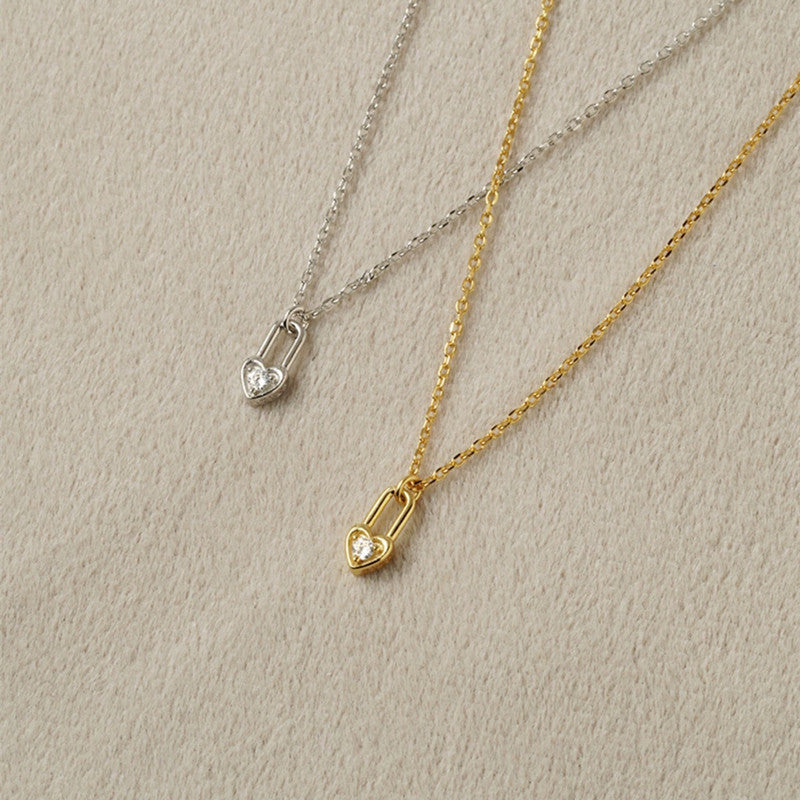 14K Gold Lock Necklace