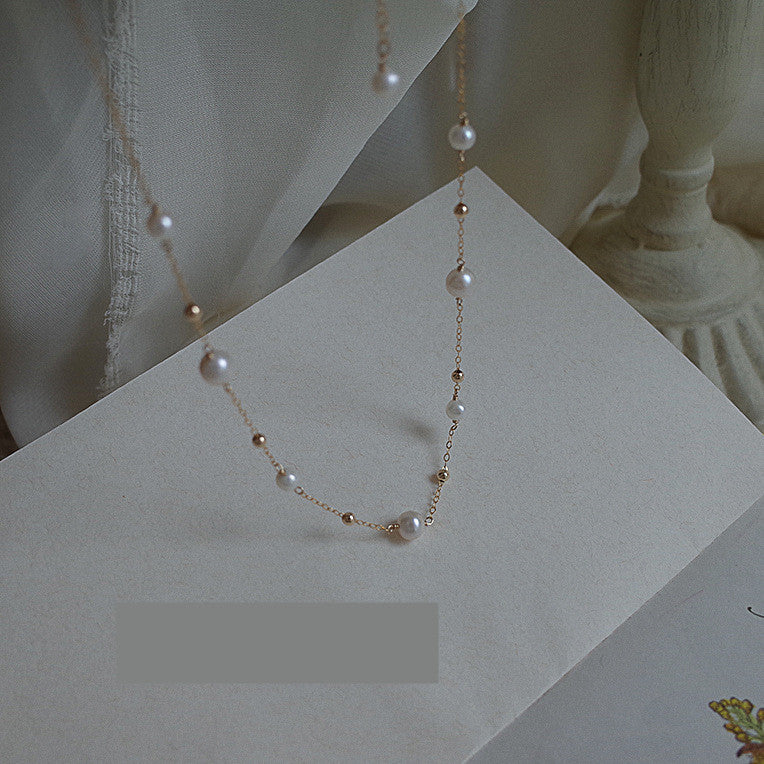 Nebula 14K Gold Pearl Necklace
