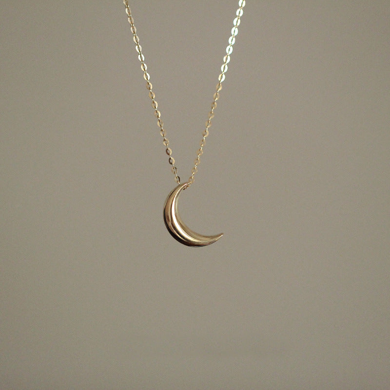 14K Gold Moon Necklace