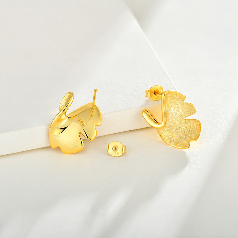 Ginkgo Biloba Gold Studs