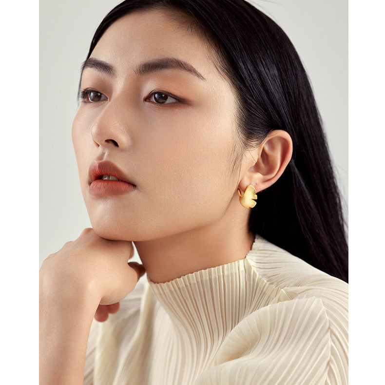 Ginkgo Biloba Gold Studs