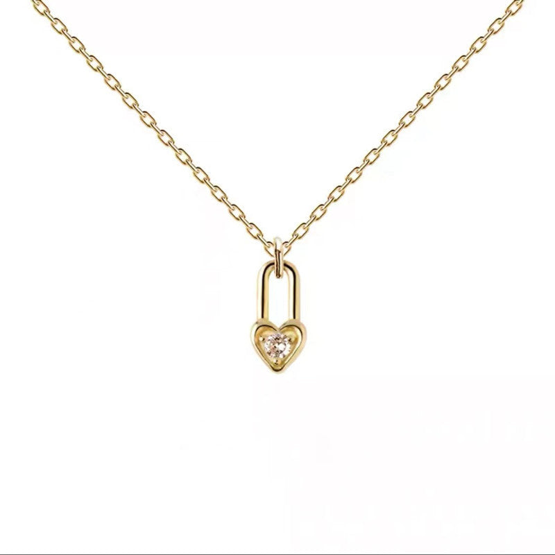 14K Gold Lock Necklace