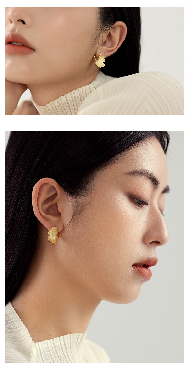 Ginkgo Biloba Gold Studs
