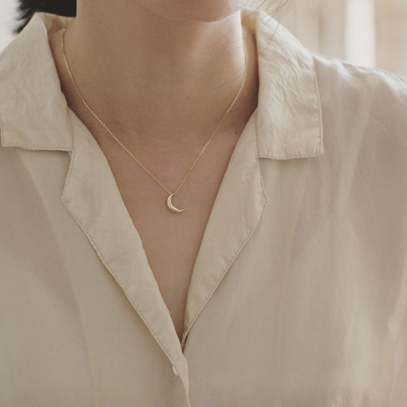 14K Gold Moon Necklace