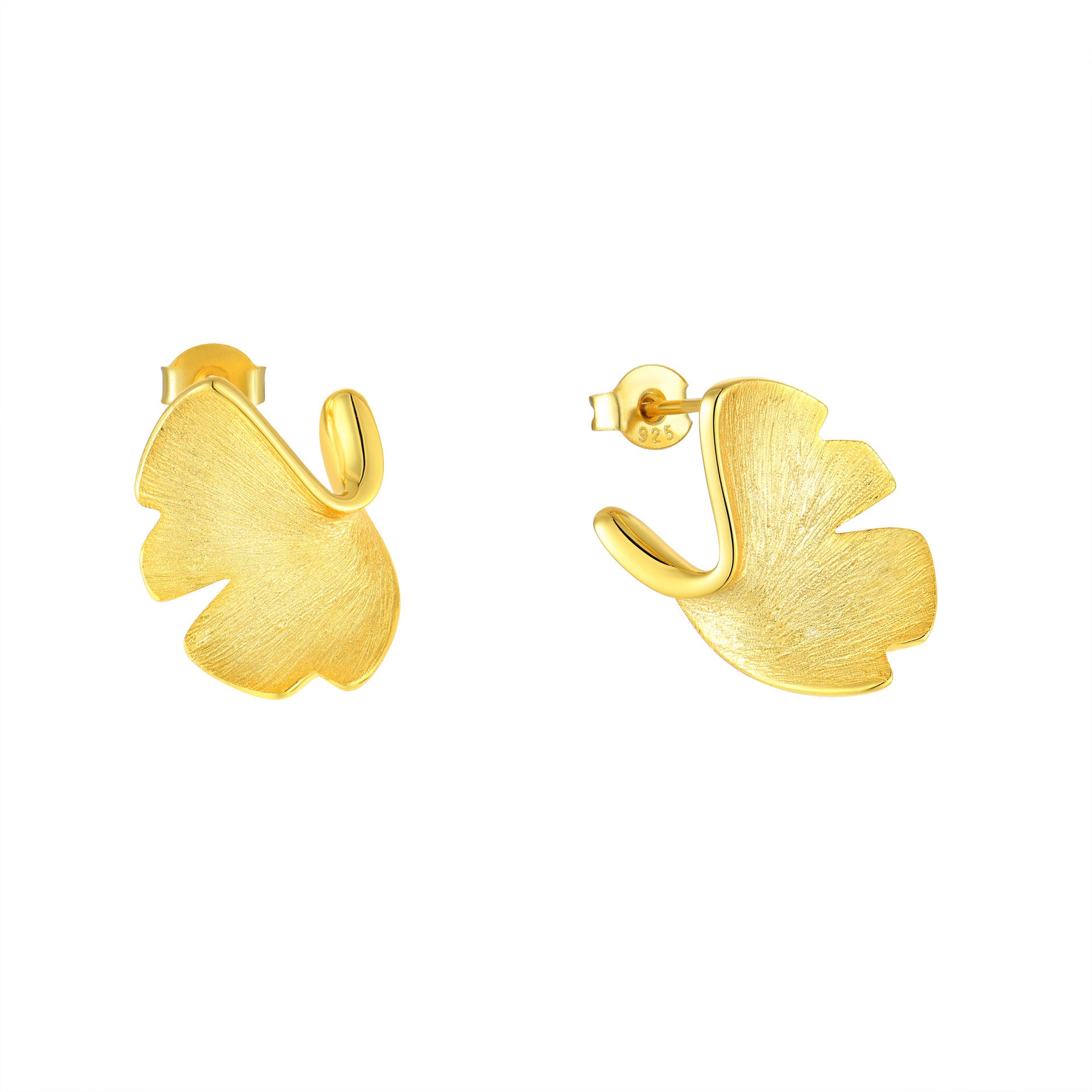Ginkgo Biloba Gold Studs