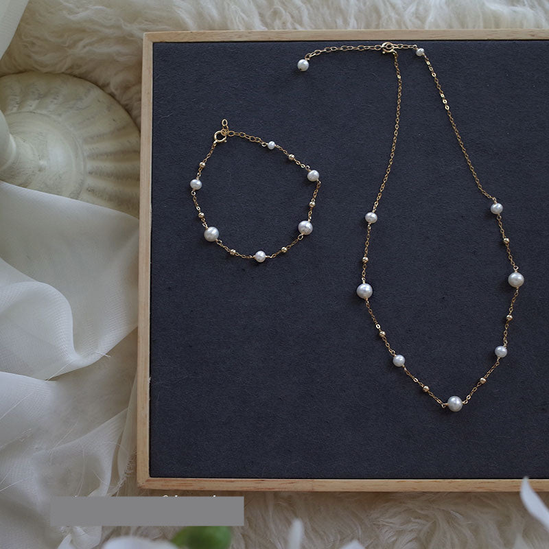 Nebula 14K Gold Pearl Necklace